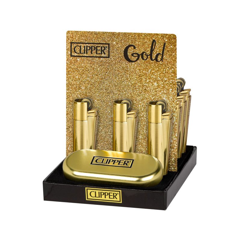 Zapalniczka Clipper Metal Gold + BOX