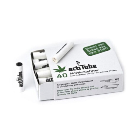 Otwarte opakowanie filtrów węglowyc acti Tube 8mm