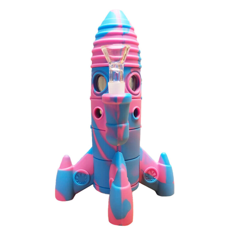 silicone-bong-rocket-pink-blue-2