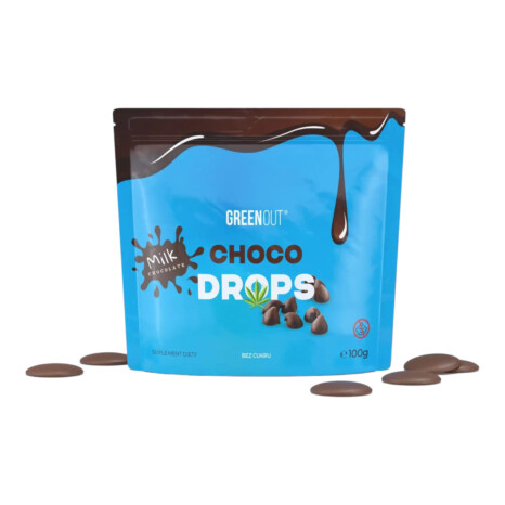 Czekoladki konopne bez cukru Green Out® Choco Drops, mleczna czekolada
