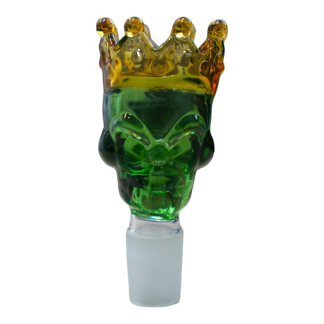Cybuch do bonga zielona czaszka w koronie 18 mm