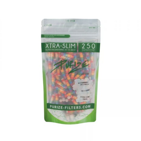 Filtry węglowe Purize XTRA Slim Rainbow 250 szt