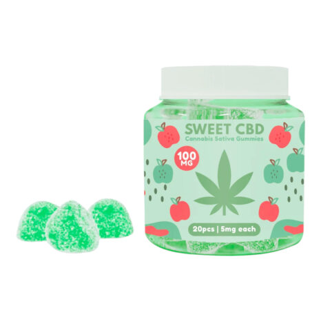 Żelki konopne Sweet CBD Sour Apple 100 mg