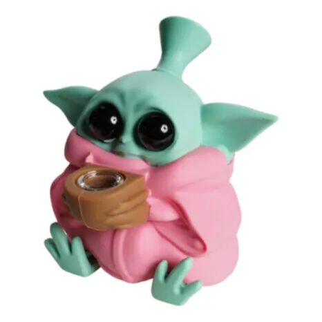 Bongo silikonowe Baby Yoda różowe