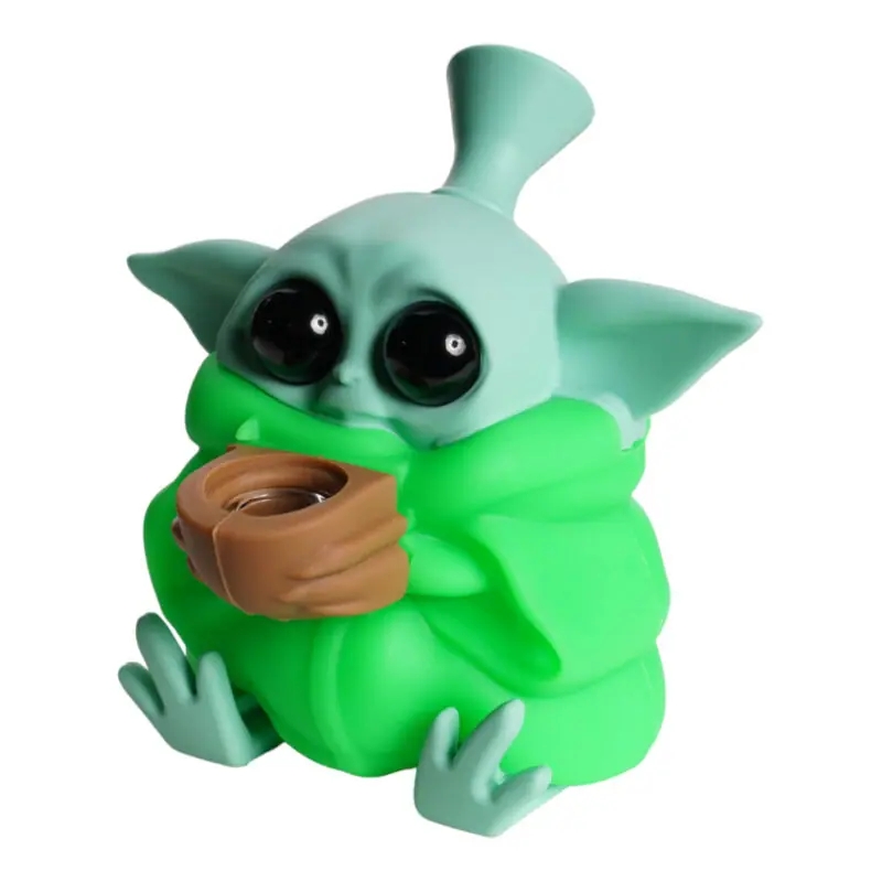 Bongo silikonowe Baby Yoda zielone