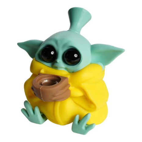Bongo silikonowe Baby Yoda żółte