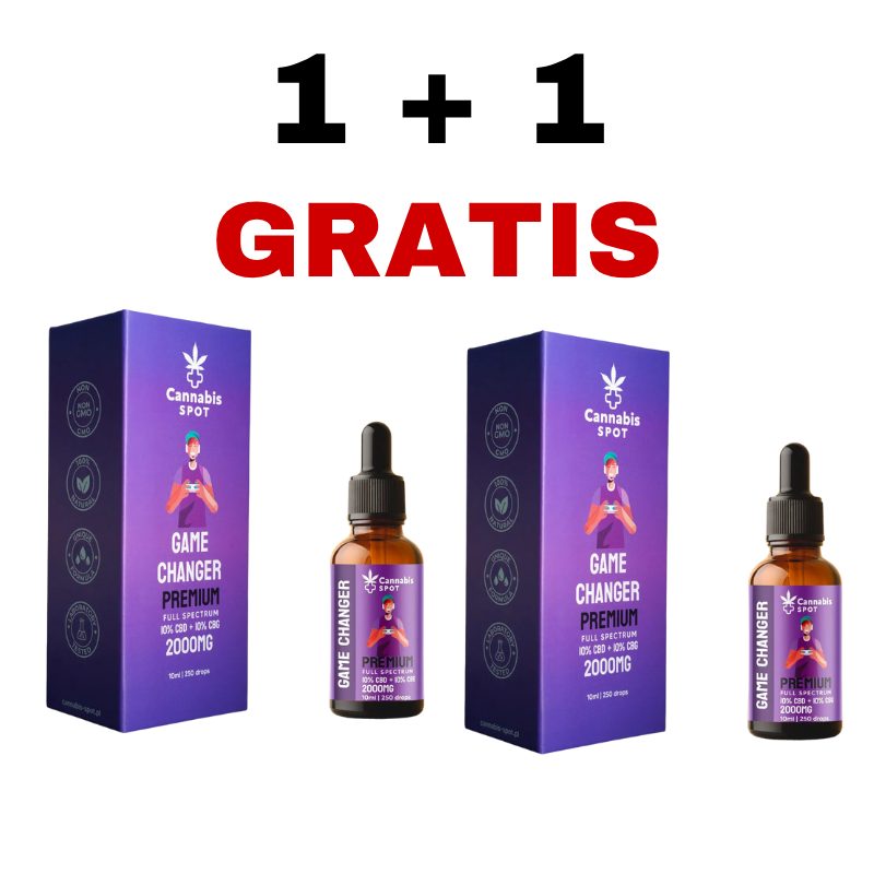 1+1 GRATIS Olejek Gamechanger Premium - 10% CBD + 10% CBG