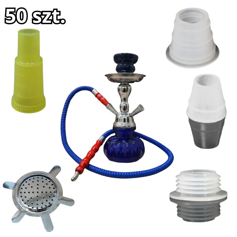 Shisha niebieska + uszczelki + sitka + ustniki GRATIS