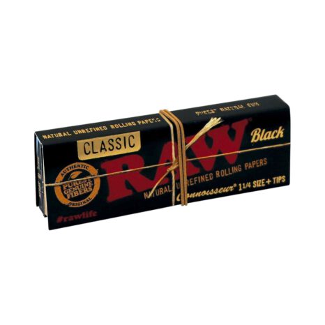 Bibułki RAW Black 1 1/4  Connoisseur z Filtrami