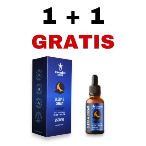 1+1 GRATIS Olejek Sleep&Dream Premium - 5% CBD + 20% CBN