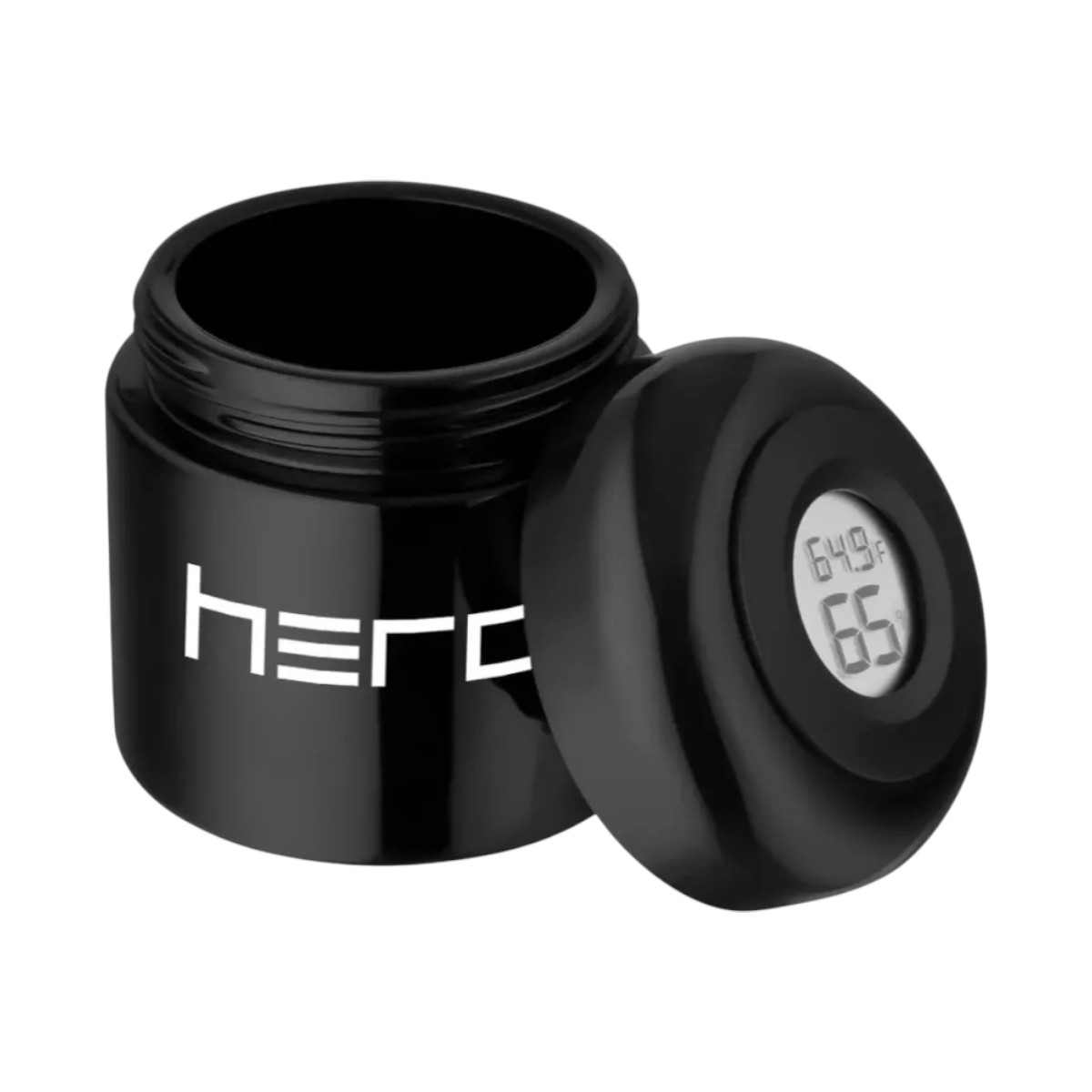 Szklany pojemnik bezzapachowy z higrometrem 100ml HERO Szklany pojemnik bezzapachowy z higrometrem 100ml HERO