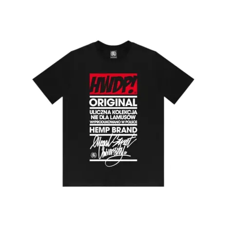 T-SHIRT HWDP NEWSPAPER CZARNY DTS1427