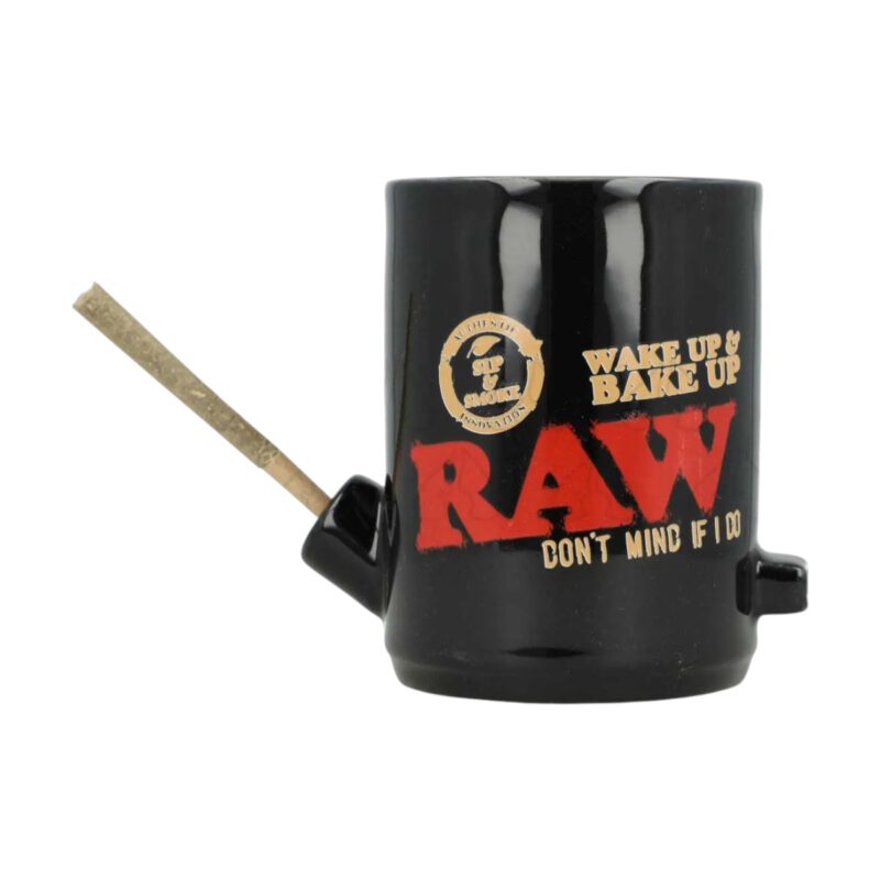 RAW Kubek Czarny Wake-up Bake-up z otworem na jointa