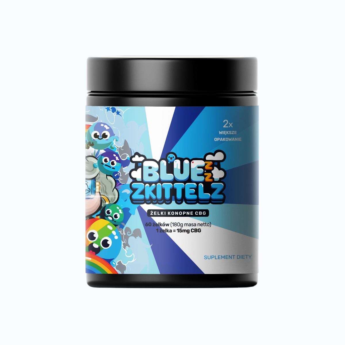 ŻELKI BABCIA MARYSIA BLUE ZKITTLEZ 60szt. CBG ŻELKI BABCIA MARYSIA BLUE ZKITTLEZ 60szt. CBG