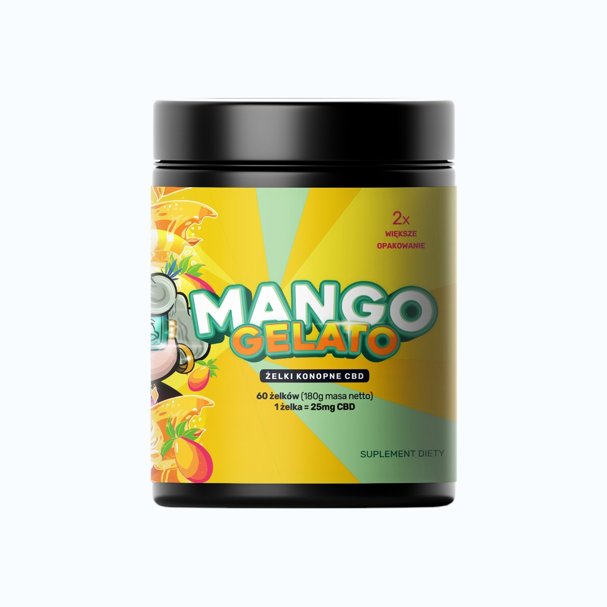 ŻELKI BABCIA MARYSIA MANGO GELATO 60szt. CBD ŻELKI BABCIA MARYSIA MANGO GELATO 60szt. CBD