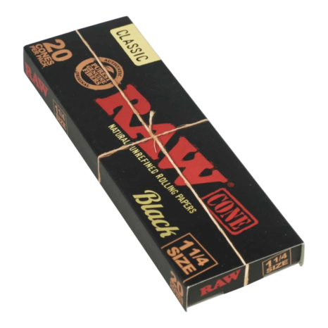 RAW Cone Black 11/4 20szt.